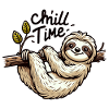 Chill Time - Sloth Illustration
