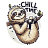 Chill Time - Sloth Illustration