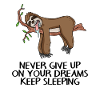 Funny Sayings Sloth - Sleeping Tired Fatigue