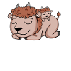Bison Family - Bison with Baby