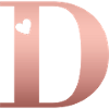 letter D rose gold