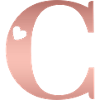 Letter C Rose Gold