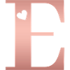 Letter E Rose Gold