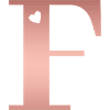 letter F rose gold