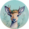 Cute Deer with Flower Crown
