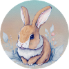 Pastel floral artistic bunny