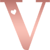letter V rose gold