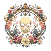 Vibrant Skull Blooms