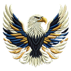 Golden Majesty Eagle Embroidery Style