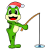 Frog Christmas Fishing