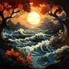 Late autumn ocean sunset