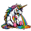 Regenbogen kotzendes Einhorn