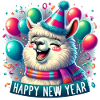 Lachendes Neujahrs-Lama