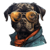 Pug with sunglasses