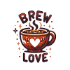 Brew Love - Coffee Cup Illustration