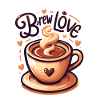 Brew Love - Coffee Cup Illustration
