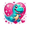 T-Rex coeur scintillant Saint-Valentin Dino