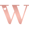 Buchstabe W Roségold