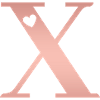 letter X rose gold