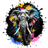 Elefant,graffiti,malerei,bunt, Aquarell