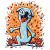 Cartoon Pop Art Flower Dog