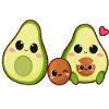 Kawaii Valentine Avocado - Avocado design