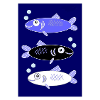 Three fish in the water