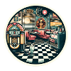 Retro Cafe Sticker