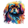 Wasserfarben Farbenfroher Pekingese