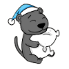 with pillow and sleepy cap