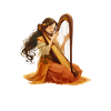 Harp playing