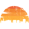 Sunset Skyline Brushstroke