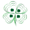 Green three-leaf clover