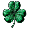 Green three-leaf clover