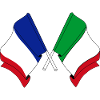 Flag of France and flag Italy