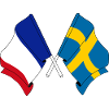 Flag of France and flag Sweden