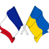 Flag of France and flag Ukraine