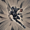 American Football Quarterback Running Ball