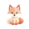 Playful fox with geometric style