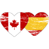 Canada Spain flag heart used