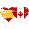 Spain Canada flag heart used