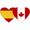 Spain Canada flag heart