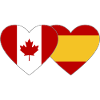Canada Spain Flag Heart