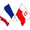 Flag of France and flag Poland