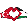 Turkey Palestine Heart Shape with Hands