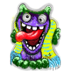 Bunter Cartoon Monster mit Riesenzunge