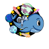 Whale and astronaut in space