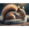 Cute animals doing hibernation – squirrel