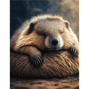 Cute animals doing hibernation – marmot