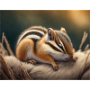 Cute animals doing hibernation – chipmunk